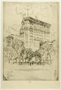 Union Square en Bank of Metropolis door Joseph Pennell