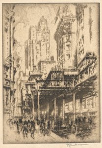 Zonder titel (De El) door Joseph Pennell