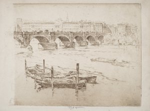 Waterloo Bridge en Somerset House door Joseph Pennell