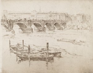 Waterloo Bridge en Somerset House door Joseph Pennell