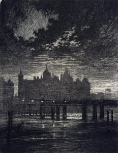 Whitehall Court in Londen door Joseph Pennell