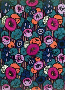 Ontwerp voor een bedrukt textiel door Joseph Percy Bilbie, ca. 1920