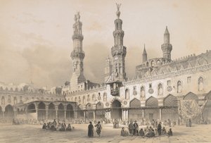 22. Binnenplaats van de Moskee el Ahzar, in Caïro, 1843