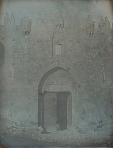 Damascuspoort, Jeruzalem, 1842-44 door Joseph Philibert Girault De Prangey