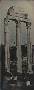 Noordwestgevel, Tempel van Castor en Pollux, Rome door Joseph Philibert Girault De Prangey