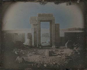Tempel van Horus, Edfu, 1842-44 door Joseph Philibert Girault De Prangey