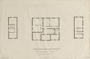 Sandon Hall - Plan van de kamer verdieping door Joseph Pickford