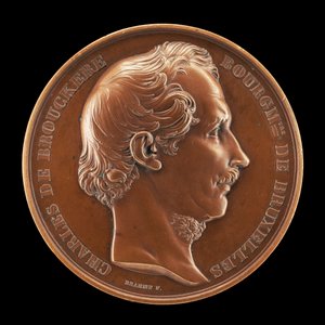 Charles de Brouckère, 1796-1860, burgemeester van Brussel 1848 [voorzijde] door Joseph Pierre Braemt