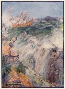 Vernietiging van Port Royal, Jamaica door Joseph Ratcliffe (after) Skelton