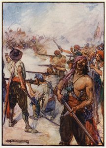 Plundering van Panama door Henry Morgan door Joseph Ratcliffe (after) Skelton