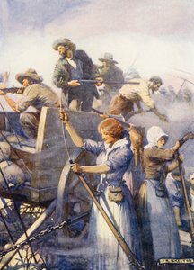 De vrouwen laadden de lege geweren door Joseph Ratcliffe (after) Skelton