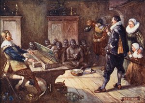 Van Riebeeck vermaakt de Hottentotten