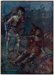 James, Graaf van Douglas, bij het gevecht bij Otterburn door Joseph Ratcliffe Skelton