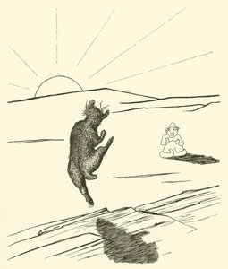 Oude man kangoeroe (gravure) door Joseph Rudyard (after) Kipling