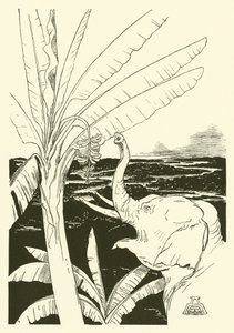 Het olifantenkind gaat bananen plukken (gravure) door Joseph Rudyard (after) Kipling
