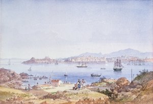Corfu vanaf het Eiland Vidho, 1789 door Joseph Schranz