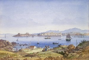 Corfu vanaf het eiland Vido, c.1845