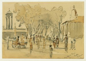 Weg naar de poort in Point de Galle op Ceylon (Sri Lanka) door Joseph Selleny