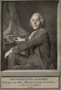 Portret van Christophe-Gabriel Allegrain (1710-1795) Franse beeldhouwer (gravure naar het schilderij van Joseph-Siffrein Duplessis) door Joseph Siffred (after) Duplessis