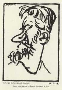 Karikatuur van George Bernard Shaw door Joseph Simpson