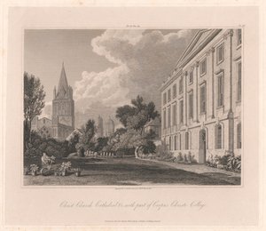 Christ Church Cathedral en een deel van Corpus Christi College door Joseph Skelton
