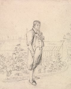 Een Schets van Sir Walter Scott in een Tuin door Joseph Slater
