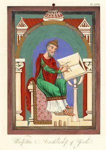 Wulstan II (of Wulfstan), Aartsbisschop van York (gravure) door Joseph Strutt
