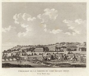 De Markies de Lafayette die het kamp in Sedan ontvlucht