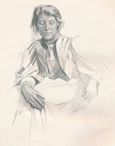 Studie in potlood, ca. 1897 door Joseph Syddall