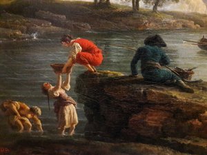 Uitzicht op een haven in de ochtend (Ochtend)


 (detail).