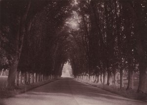Oprijlaan, Château de Grand-Vaux, Savigny-sur-Orge, het familiehuis van Vigier,c. 1855 (foto) door Joseph Vigier