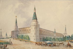 De Opstandingsplein en de Alexander Tuin in Moskou door Joseph Vivien