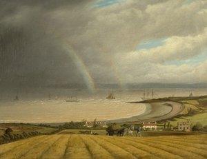 Een uitzicht vanaf Portishead richting Wales, ca.1832 door Joseph Walter
