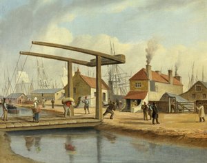 Het Monmouthshire-kanaal bij Newport, 1800-1850 door Joseph Walter