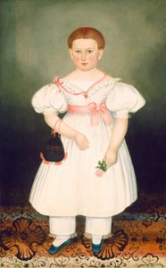 Meisje met reticule en roos, ca. 1840 door Joseph Whiting Stock