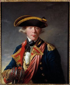 Portret van James Cook (1728 - 1779), Britse navigator rond 1766 - 1768 door Joseph Wright of Derby