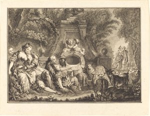 Plattelandsplezier door Joseph de Longueil after Charles Eisen
