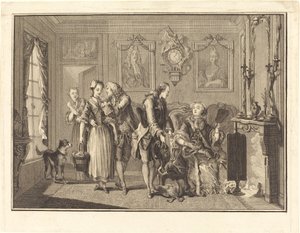 De Mooie Boerin door Joseph de Longueil after Charles Eisen