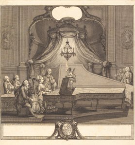 Het mechanische concert door Joseph de Longueil after Charles Eisen