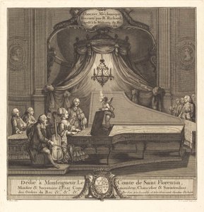 Het Mechanische Concert door Joseph de Longueil after Charles Eisen