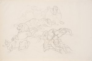Scène uit de zondvloed door Joseph von Fuhrich