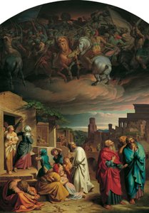 Visioen van de inwoners van Jeruzalem voor de verovering van de stad door Antiochus IV Epiphanes door Joseph von Fuhrich