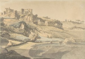 Genzano en Meer Nemi door Josephus Augustus Knip