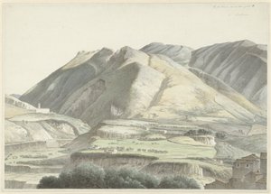 Italiaans landschap bij Subiaco door Josephus Augustus Knip