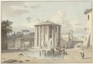 De Tempel van Vesta in Rome door Josephus Augustus Knip