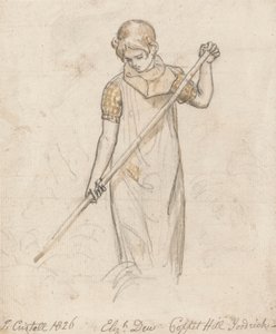 Meisje aan het schoffelen: Elizabeth Dew door Joshua Cristall