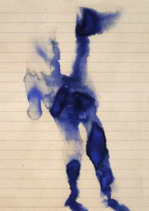 Abstracte blauwe inktvlek