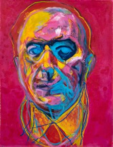 Levendig abstract mannelijk portret door Joshua Hoskins