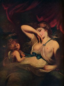 Een Nimf en Cupido: De Slang in het Gras door Joshua Reynolds