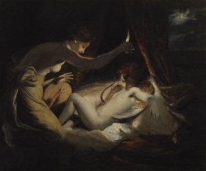 Cupido en Psyche door Joshua Reynolds